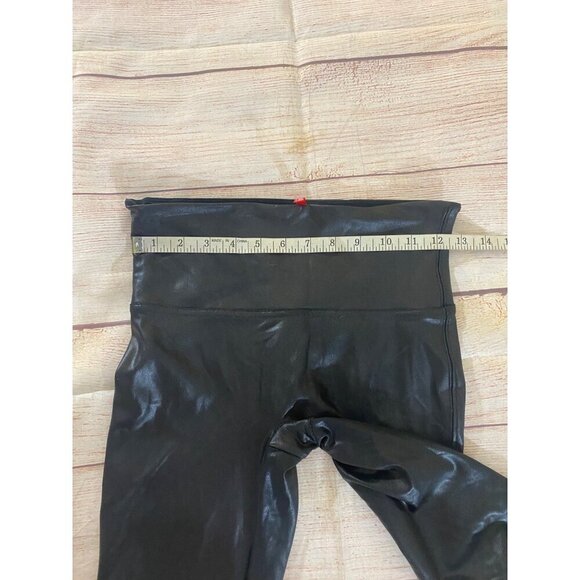 Spanx Women's Liquid Black Faux Leather Pull On Leggings - Medium - Picture 8 of 11